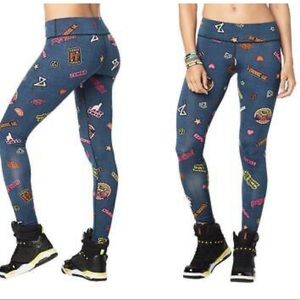 NWT Zumba Dance Bold Perfect Ankle Leggings L